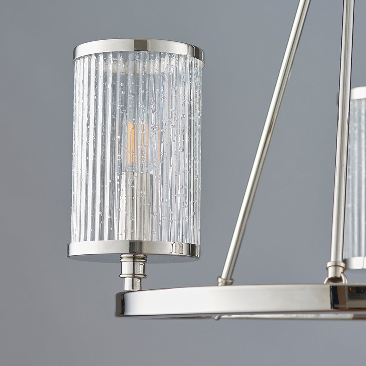 Easton Triple Semi-Flush Ceiling Light In Bright Nickel