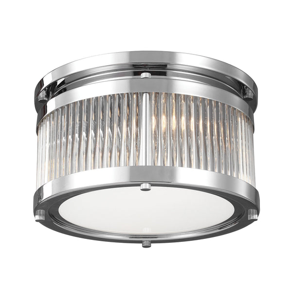 Paulson IP44 Small Flush Mount Light in Polished Chrome