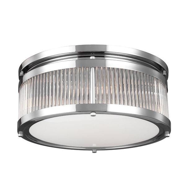 Paulson IP44 Medium Flush Mount Light in Polished Chrome