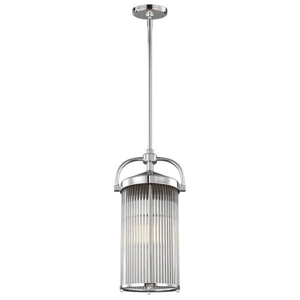 Paulson Three Light IP44 Pendant in Polished Chrome