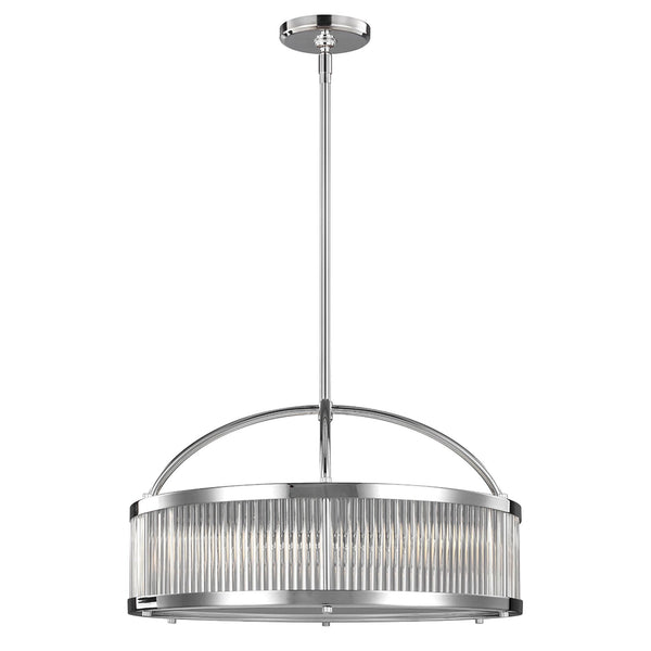 Paulson Six Light IP44 Pendant in Polished Chrome