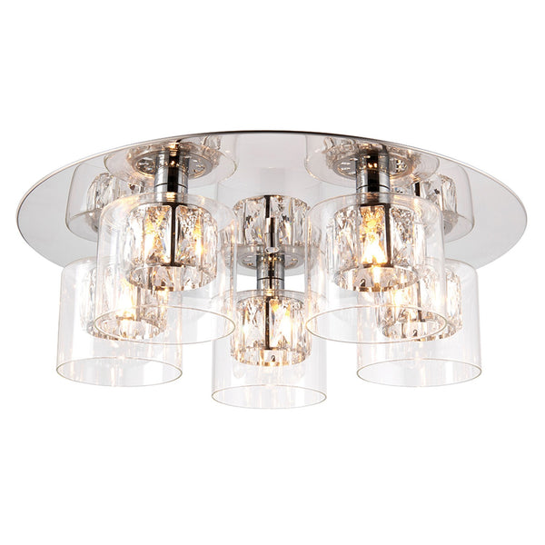 Verina Five Light Chrome Ceiling Light