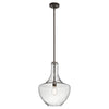 Everly Medium Pendant Light in Seeded Glass & Olde Bronze