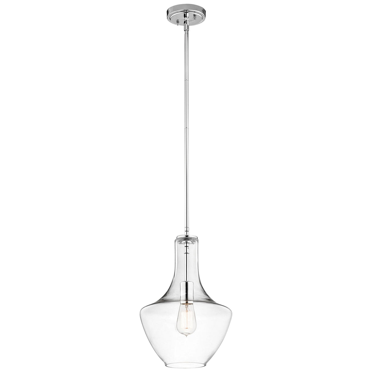 Everly Small Pendant in Glass & Chrome