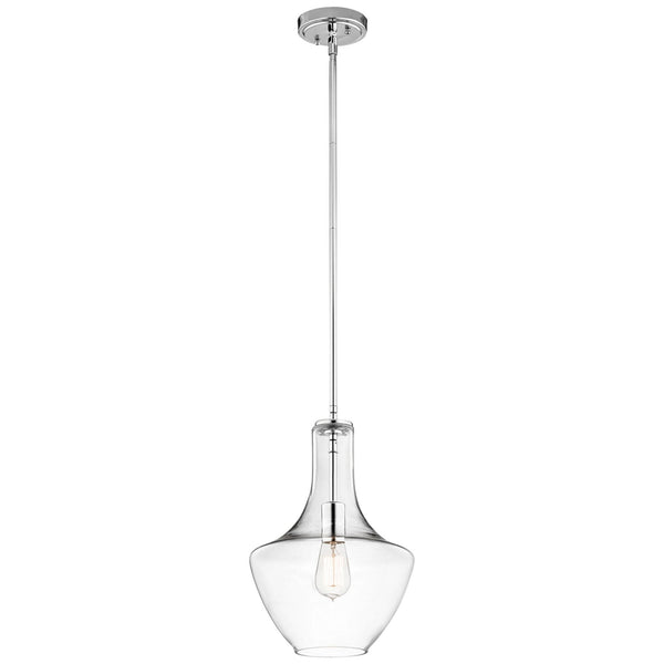 Everly Small Pendant in Glass & Chrome