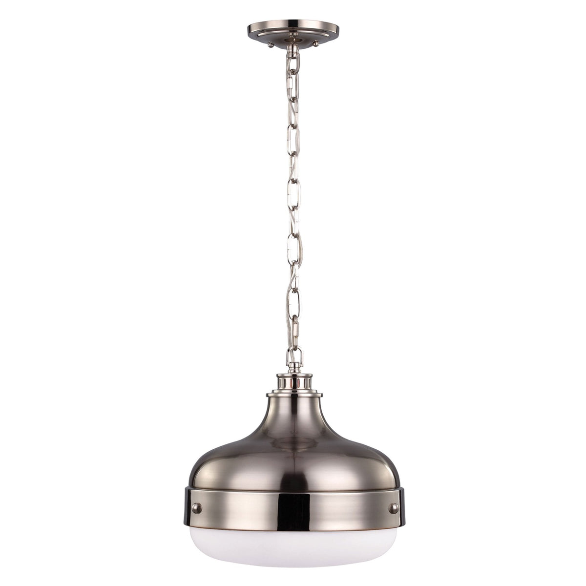 Cadence Pendant Light in Polished Nickel & Brushed Steel