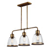Hobson Three Light Island Chandelier in Aged Brass