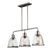 Hobson Three Light Island Chandelier in Satin Nickel