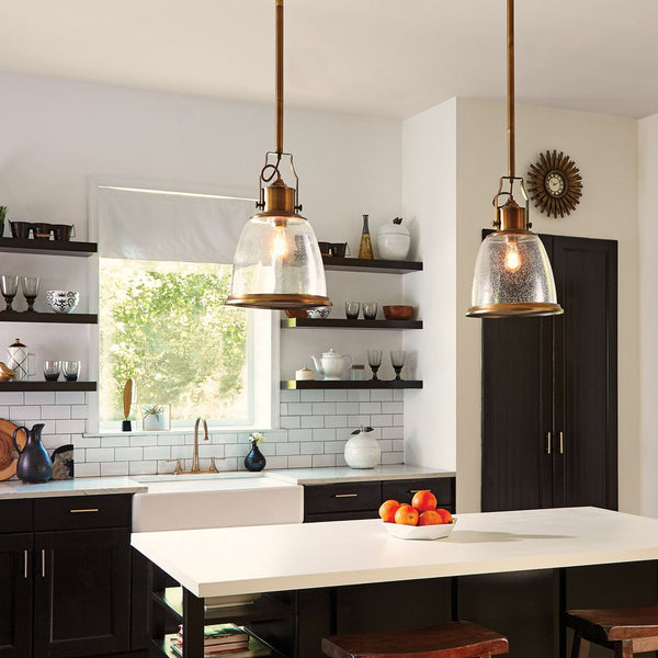 Hobson Medium Pendant in Aged Brass