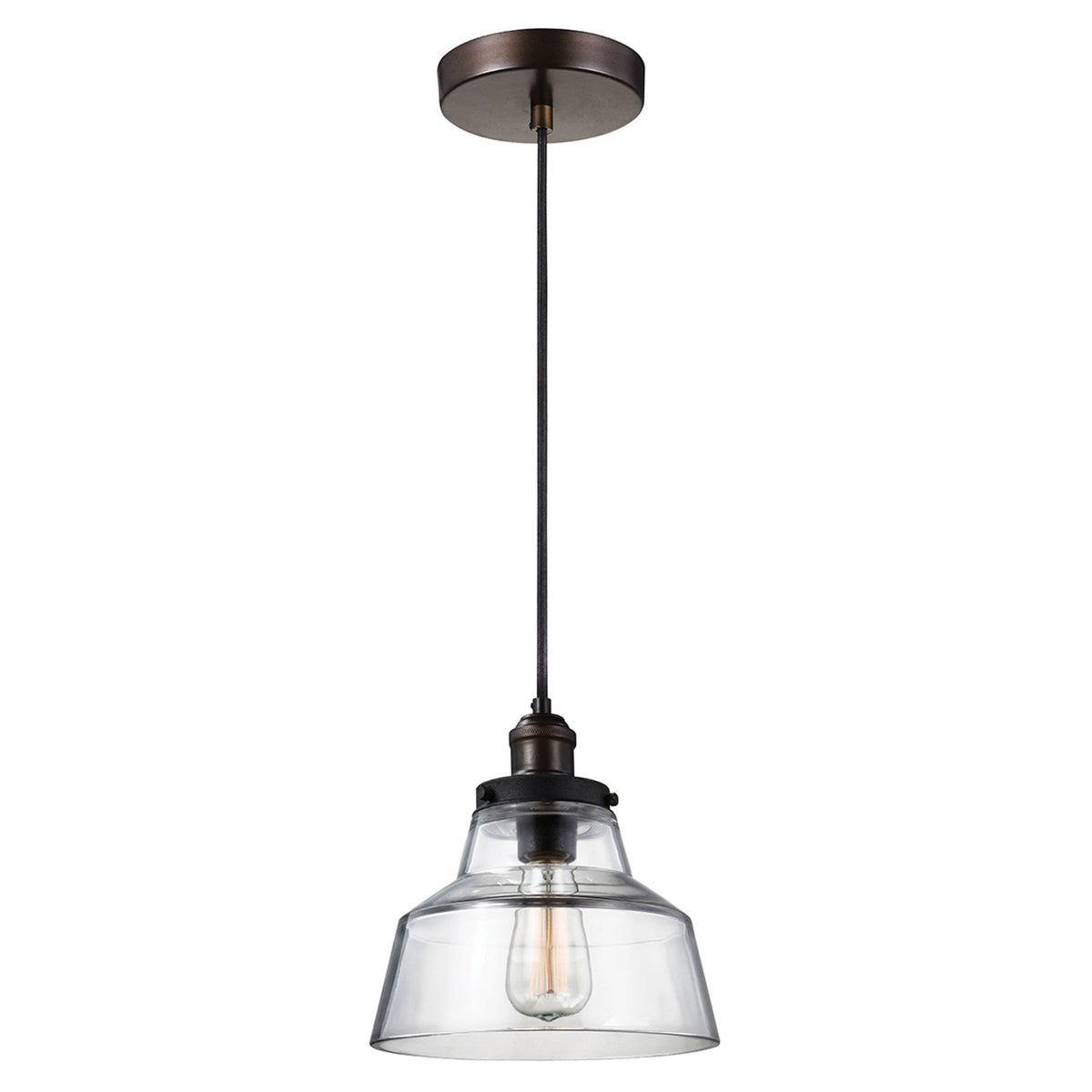 Baskin Pendant in Aged Brass & Dark Weathered Zinc