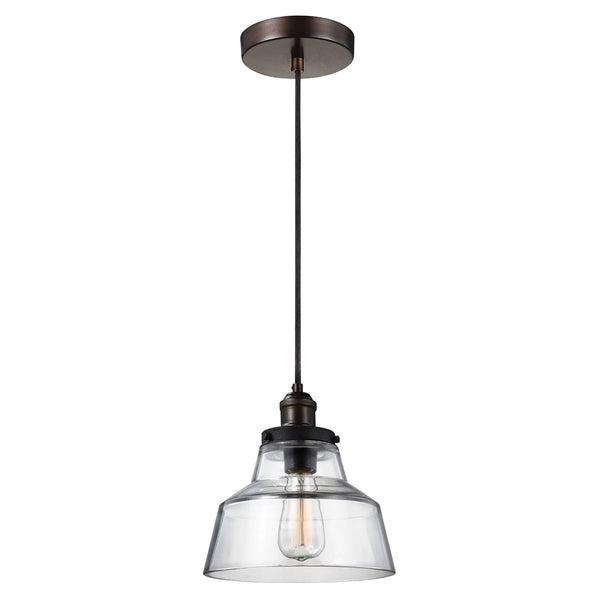 Baskin Pendant in Aged Brass & Dark Weathered Zinc