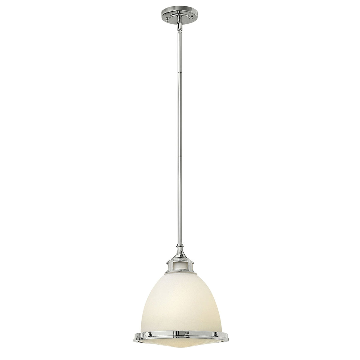 Amelia Medium Pendant in Etched Glass & Chrome