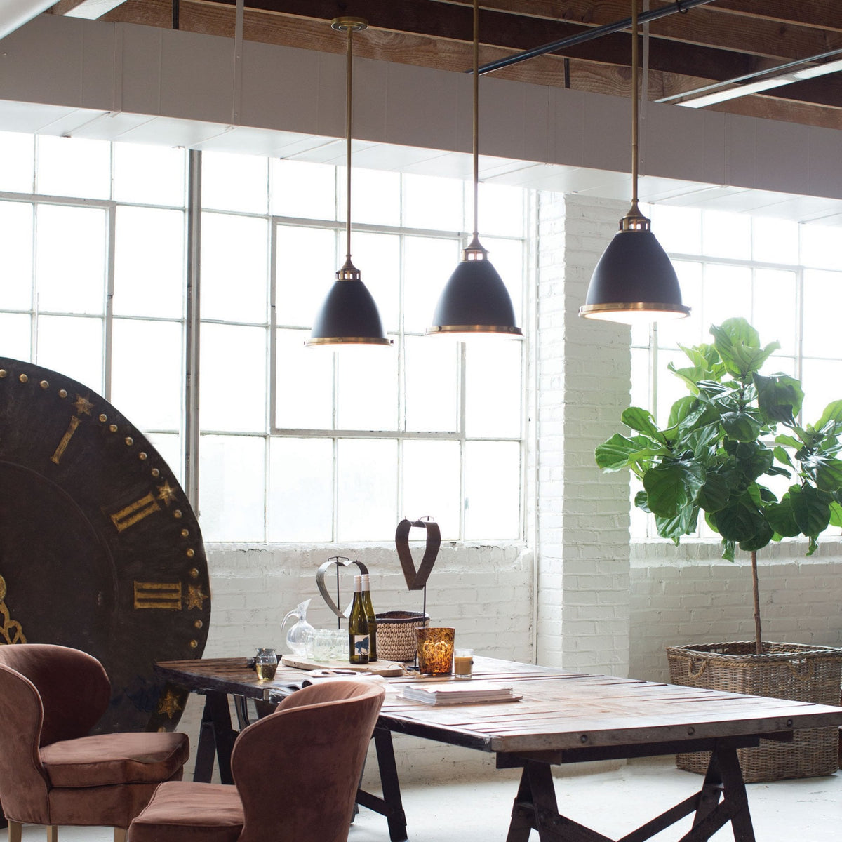 Amelia Medium Pendant in Buckeye Bronze & Restoration Bronze