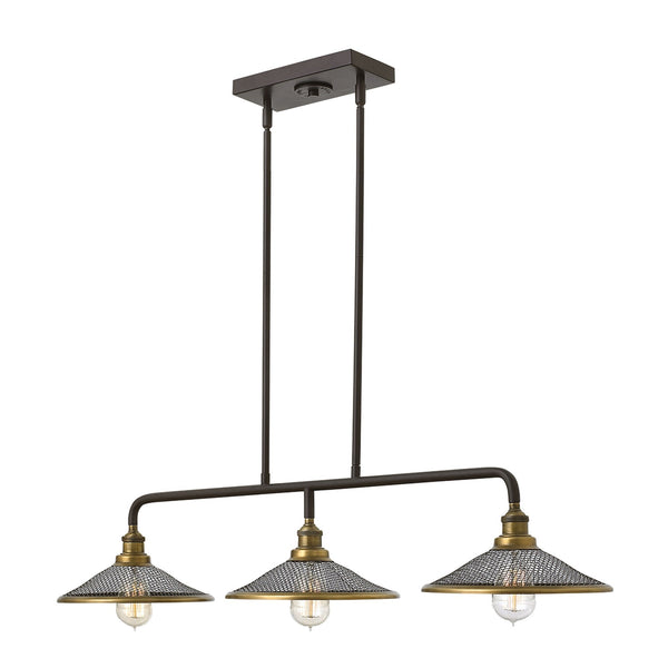 Rigby Triple Light Island Chandelier in Buckeye Bronze