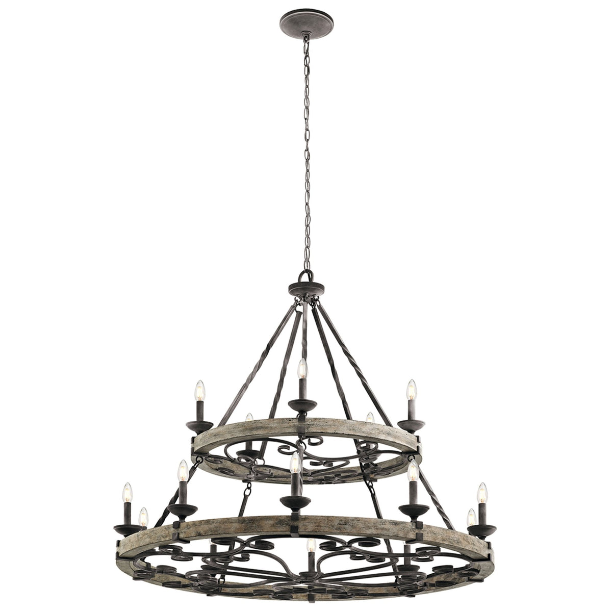 Taulbee Fifteen Light Chandelier with Weathered Zinc