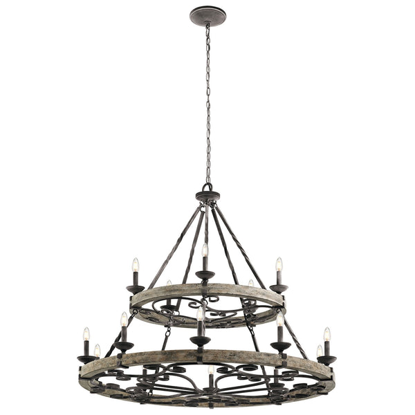 Taulbee Fifteen Light Chandelier with Weathered Zinc