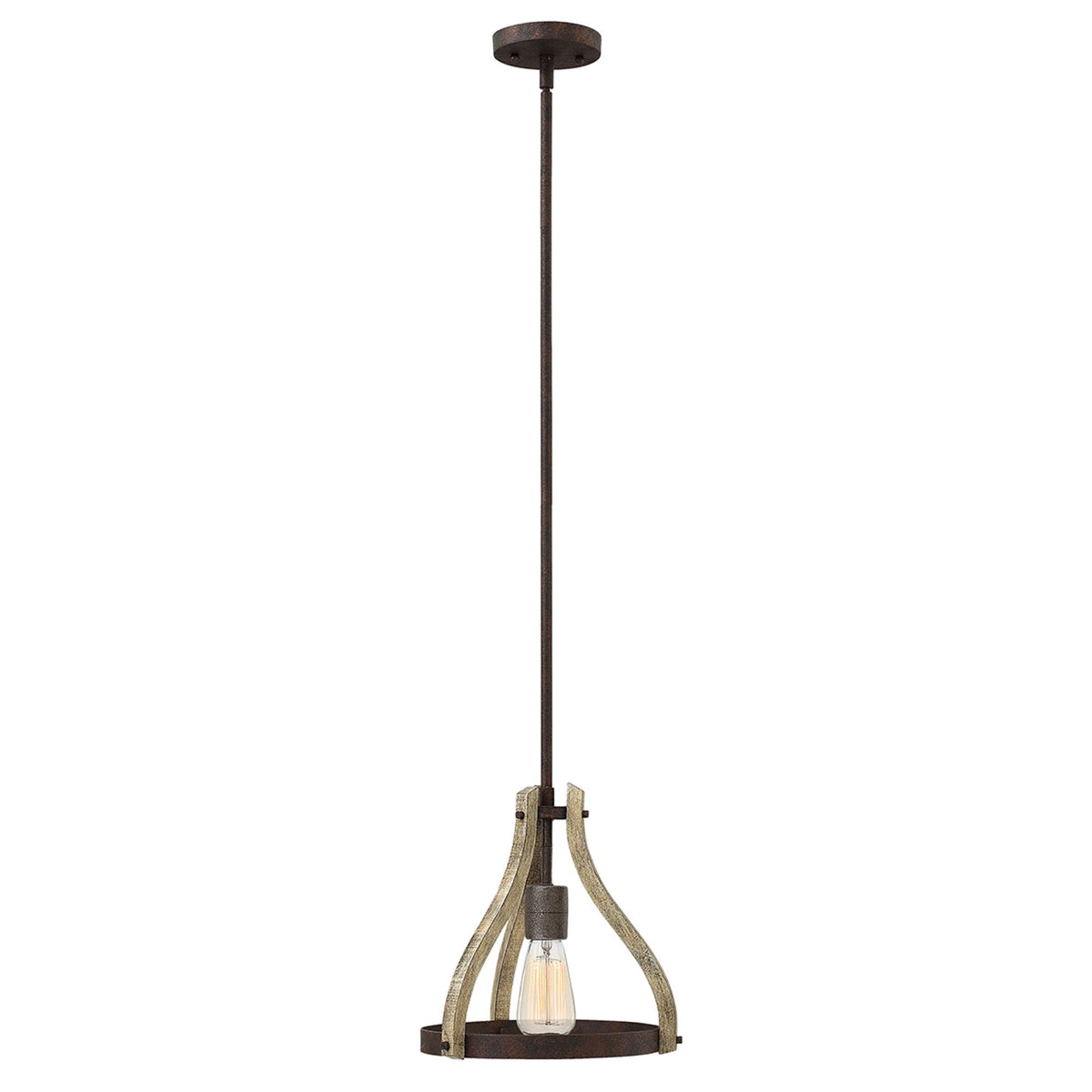 Middlefield Mini Pendant in Solid Distressed Wood