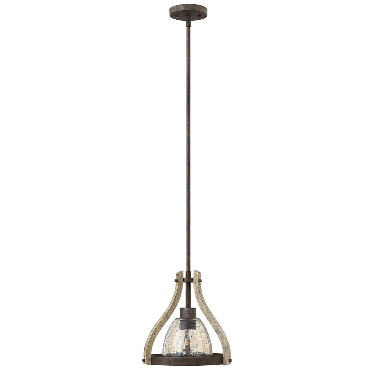 Middlefield Mini Pendant in Solid Distressed Wood