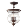 Pickering Lane Three Light Semi-Flush or Pendant in Heritage Bronze