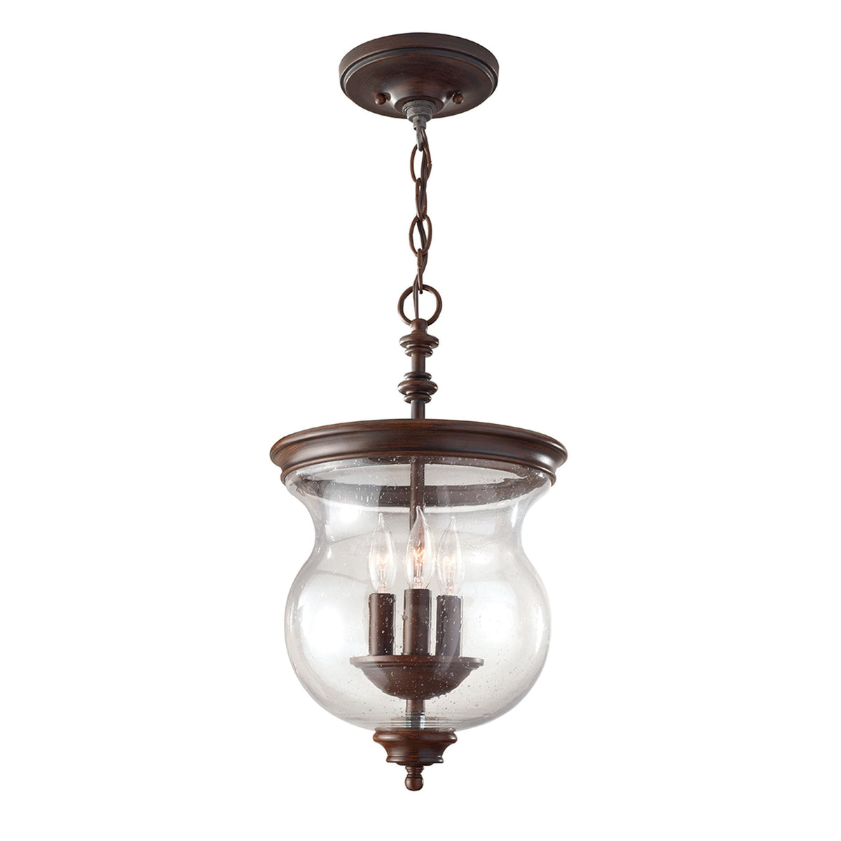 Pickering Lane Three Light Semi-Flush or Pendant in Heritage Bronze