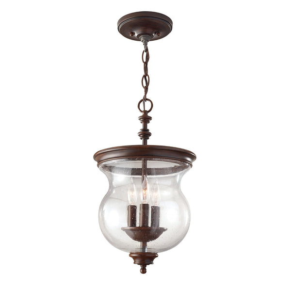 Pickering Lane Three Light Semi-Flush or Pendant in Heritage Bronze