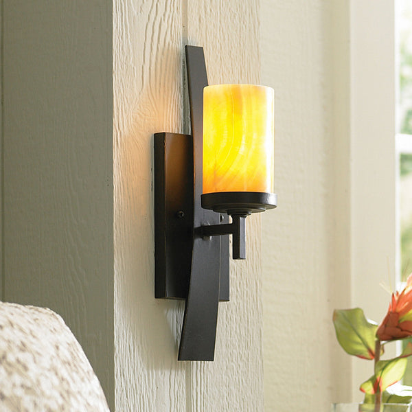 Kyle Wall Light with Butterscotch Onyx Shade