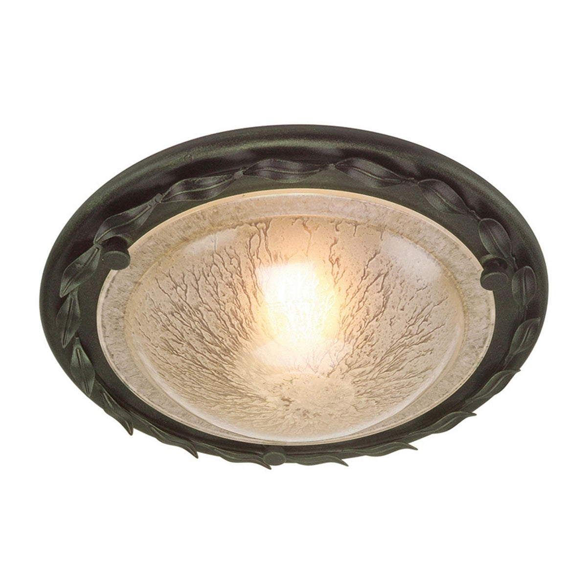 Olivia Flush Ceiling Light in Black & Gold
