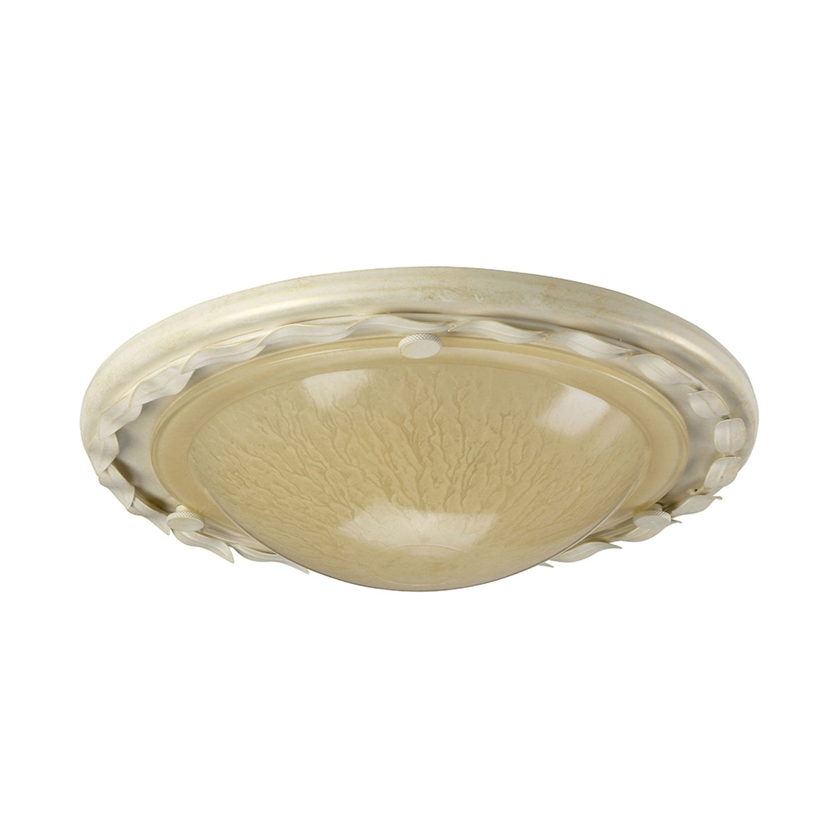 Olivia Flush Ceiling Light in Ivory & Gold