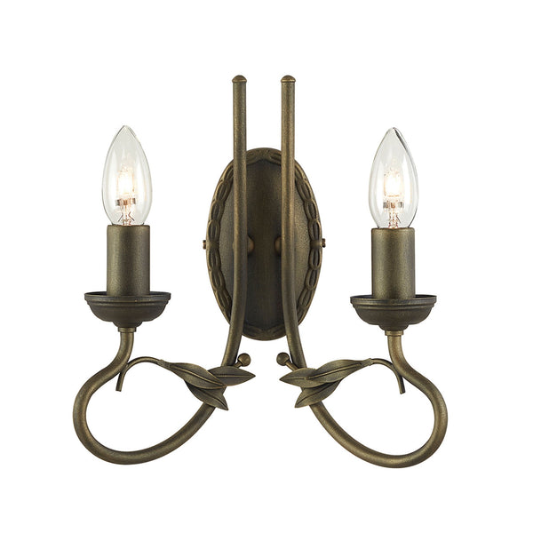Olivia Twin Wall Light in Black & Gold