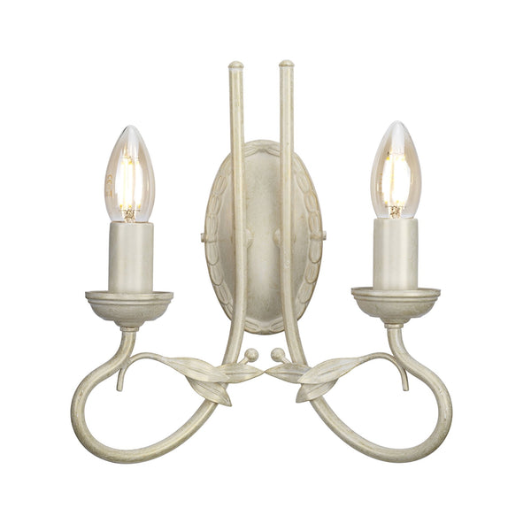 Olivia Twin Wall Light in Ivory & Gold