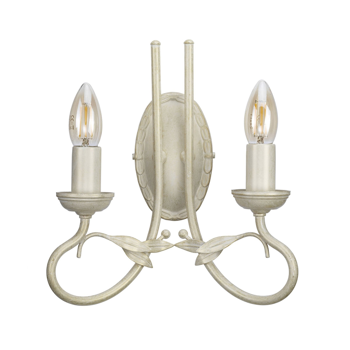 Olivia Twin Wall Light in Ivory & Gold