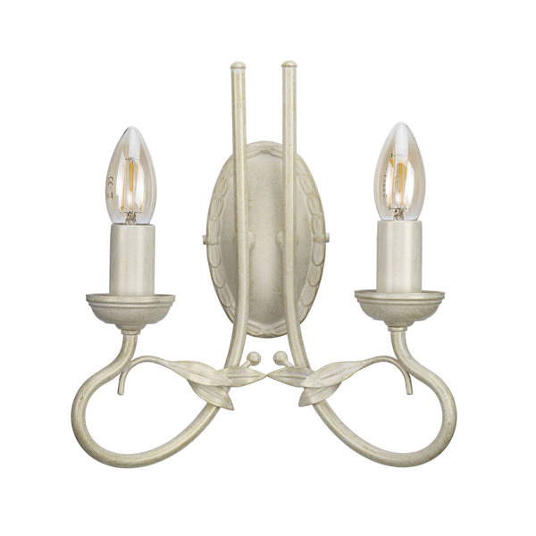 Olivia Twin Wall Light in Ivory & Gold