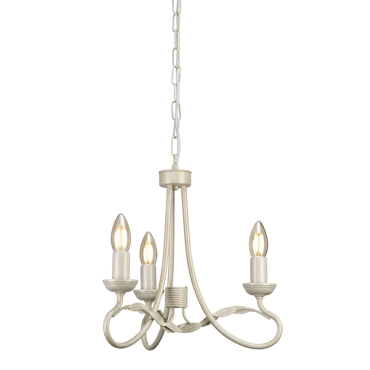 Olivia Three Light Chandelier or Semi Flush in Ivory & Gold