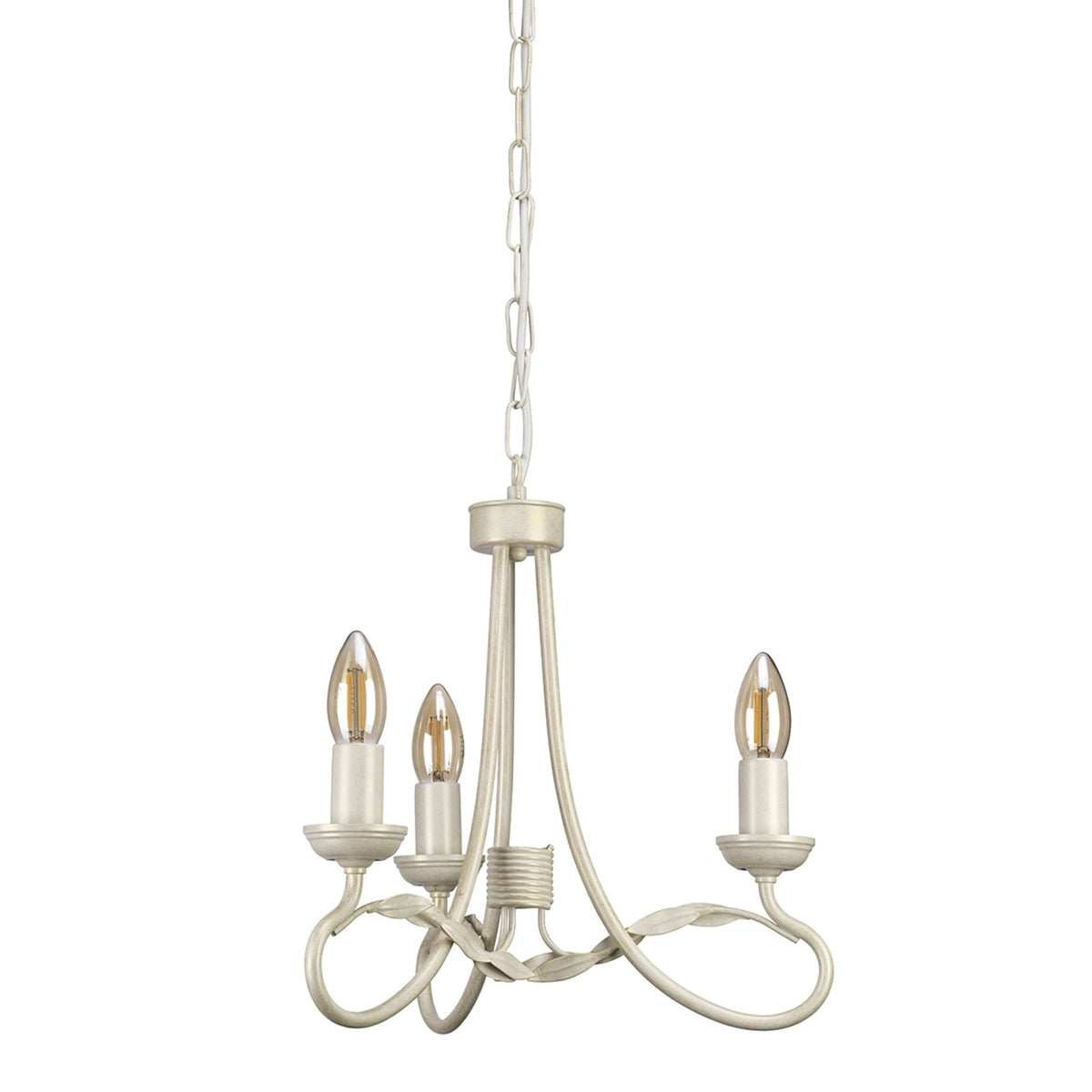 Olivia Three Light Chandelier or Semi Flush in Ivory & Gold