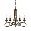 Olivia Five Light Chandelier or Semi Flush in Black & Gold