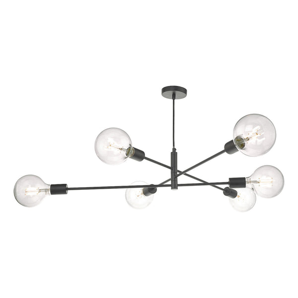 Alana Six Light Pendant in Black
