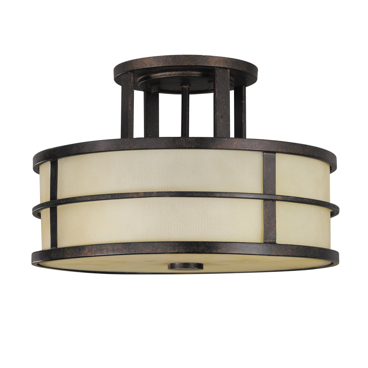 Fusion Three Light Semi-Flush in Grecian Bronze