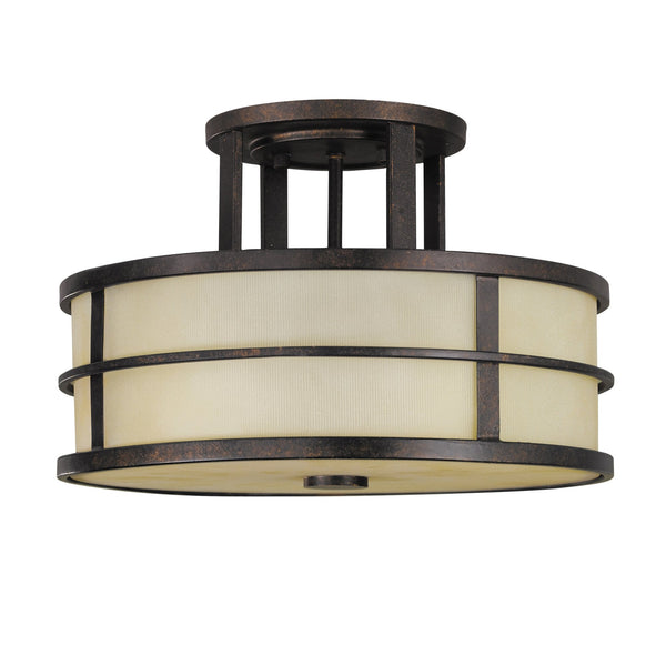 Fusion Three Light Semi-Flush in Grecian Bronze