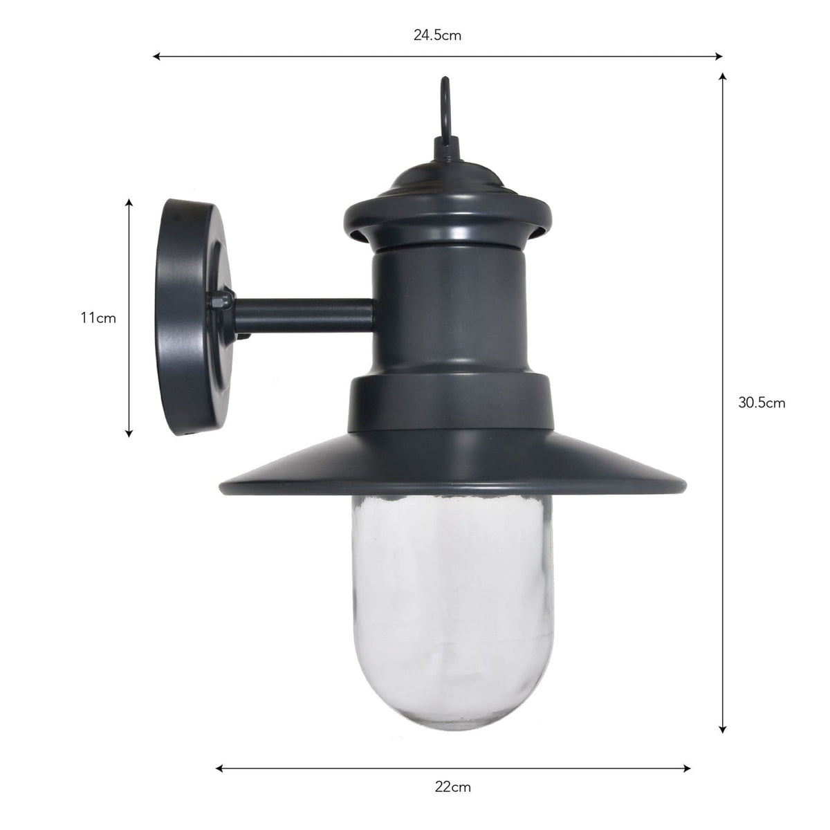 Ships Exterior Wall Light in Carbon
