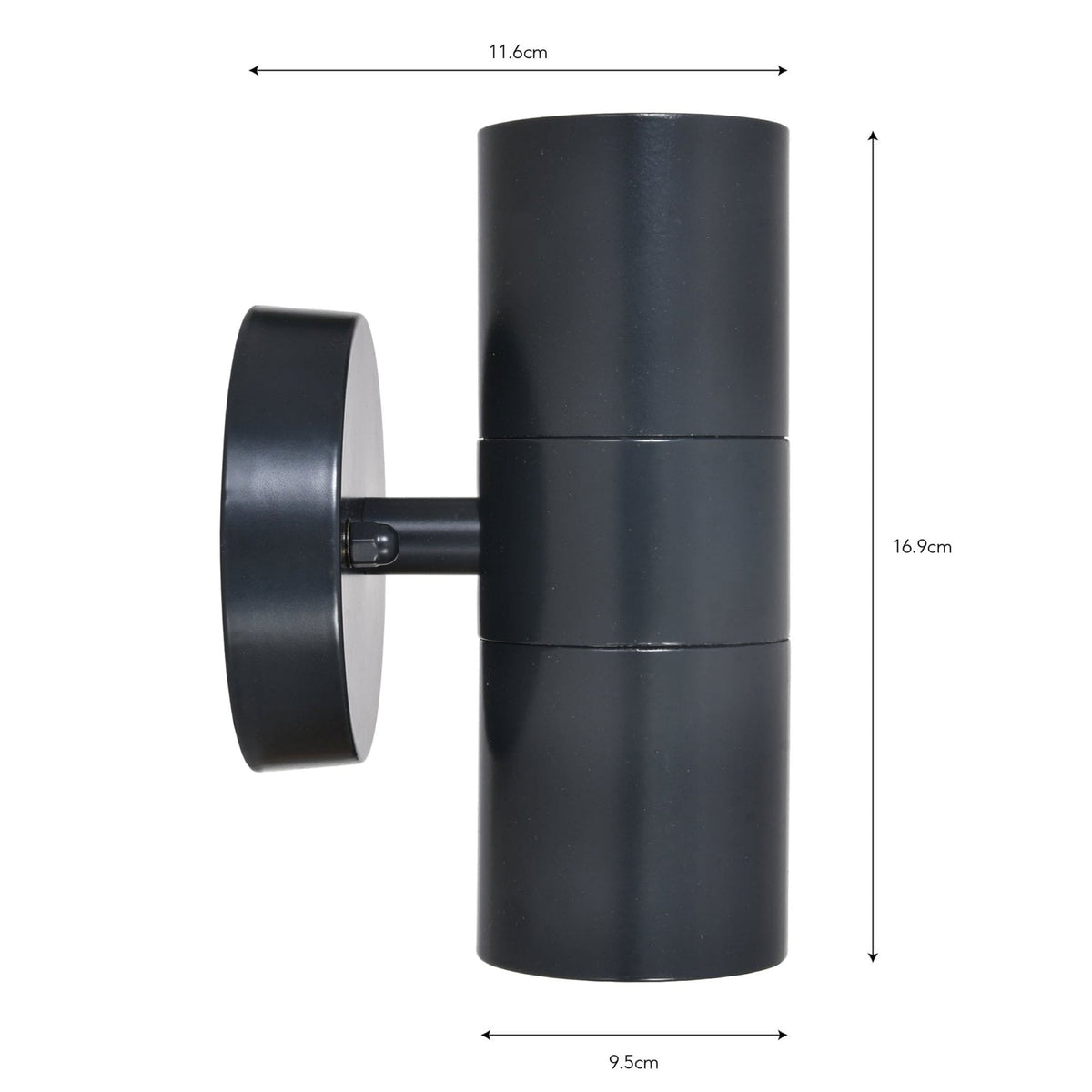Regent Up & Down Exterior Wall Light in Carbon