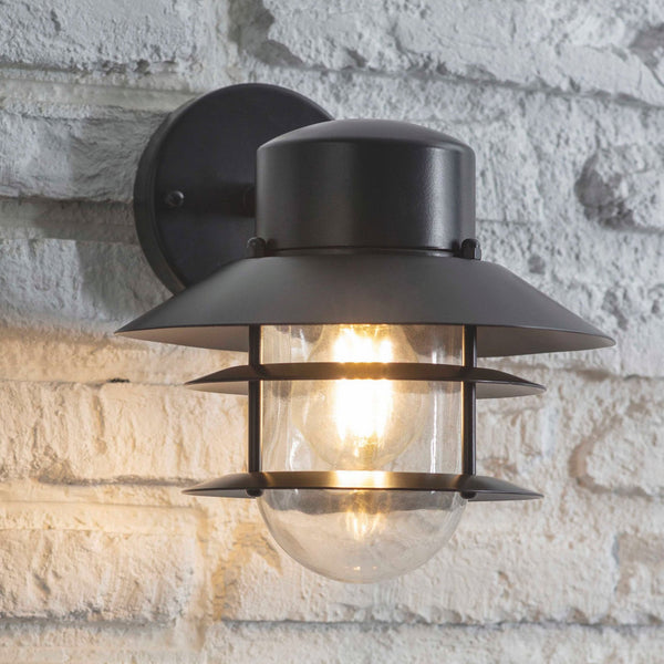 Strand Down Exterior wall Light in Carbon