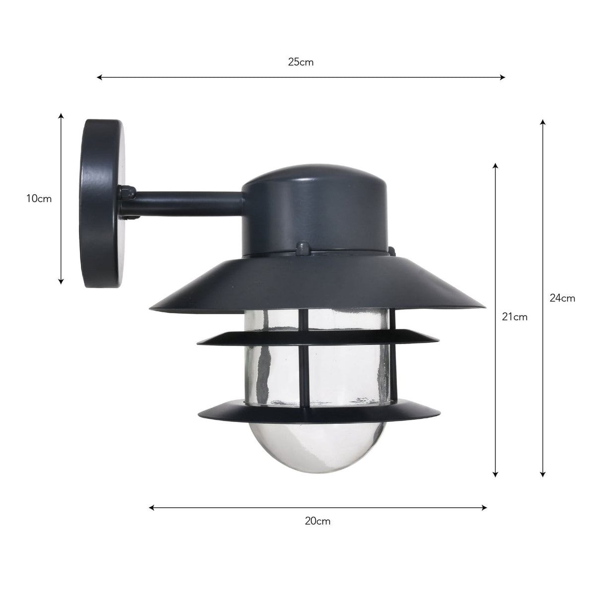 Strand Down Exterior wall Light in Carbon