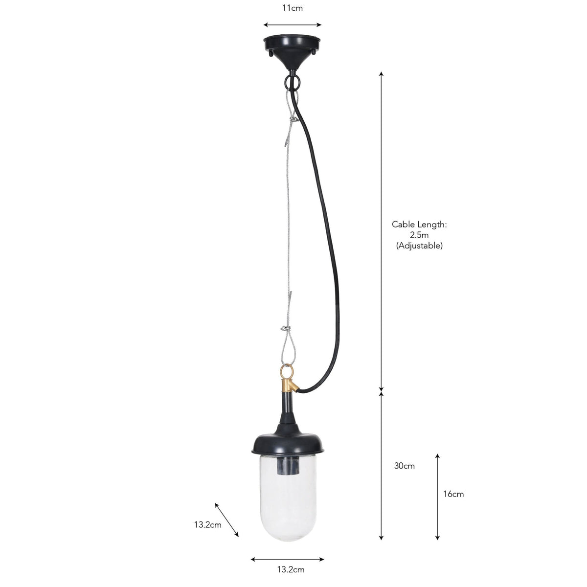 Harbour Outdoor Pendant in Carbon