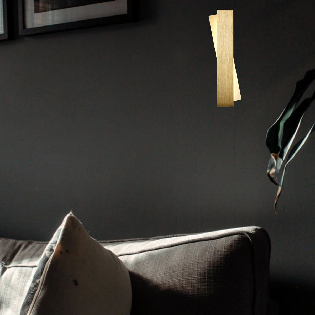 Alston 8W LED Wall Light in Brushed Gold & Frosted White