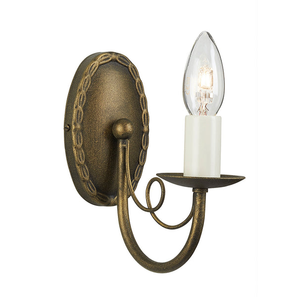Minster Single Wall Light in Black & Gold