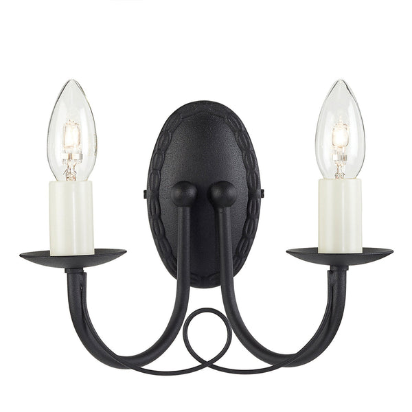 Minster Twin Wall Light in Black