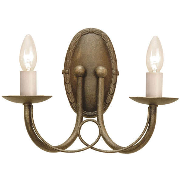 Minster Twin Wall Light in Black & Gold