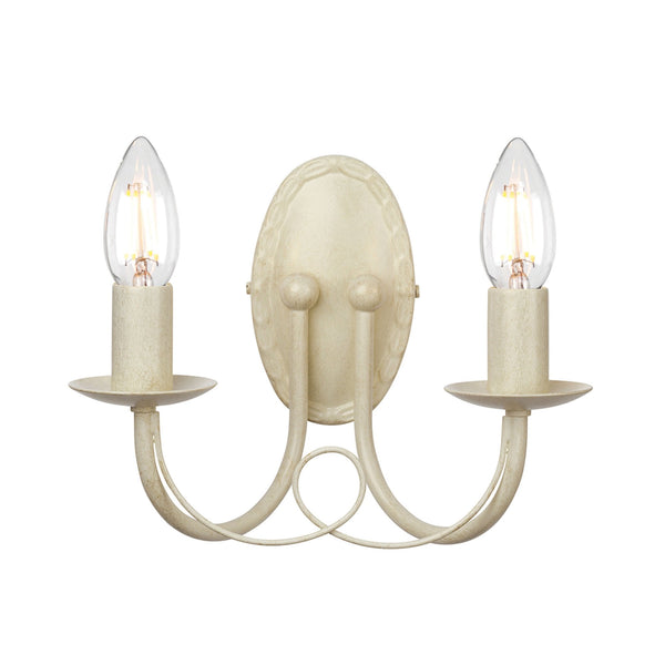 Minster Twin Wall Light in Ivory Gold