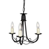 Minster Three Light Chandelier or Semi Flush in Black