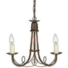 Minster Three Light Chandelier or Semi Flush in Black & Gold